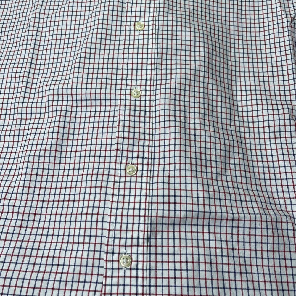 Polo Ralph Lauren XXL Custom Fit Oxford Shirt Red White Blue Plaid 100% Cotton - Picture 2 of 6